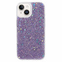 iPhone 14 Glitter Flakes TPU Cover - Lilla