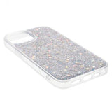 iPhone 14 Glitter Flakes TPU Cover - Sølv