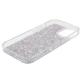 iPhone 14 Glitter Flakes TPU Cover - Sølv