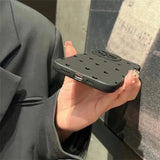 iPhone 14 Slim TPU-cover med hjertemønster - sort