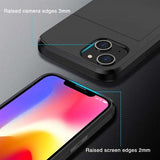 iPhone 14 Hybrid Cover med Glidende Kortslot - Sort