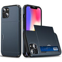 iPhone 14 Hybrid Cover med Glidende Kortslot - Mørkeblå