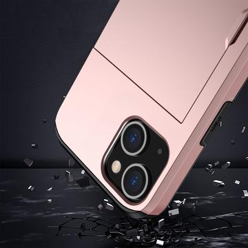 iPhone 14 Hybrid Cover med Glidende Kortslot - Rødguld