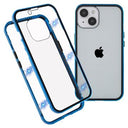 iPhone 14 Magnetisk Cover med Hærdet Glas - Blå