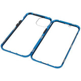 iPhone 14 Magnetisk Cover med Hærdet Glas - Blå