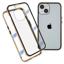 iPhone 14 Magnetisk Cover med Hærdet Glas - Guld