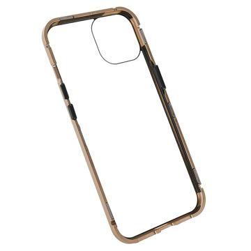 iPhone 14 Magnetisk Cover med Hærdet Glas - Guld