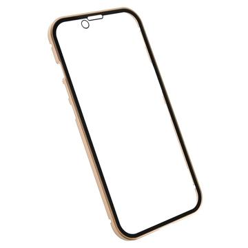 iPhone 14 Magnetisk Cover med Hærdet Glas - Guld