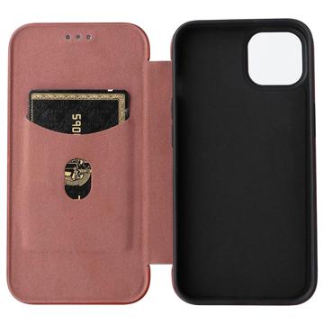 iPhone 14 Plus Flip Cover - Karbonfiber - Brun