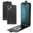iPhone 14 Plus Vertikal Flip Taske med Kortholder - Sort