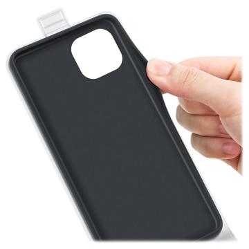 iPhone 14 Plus Vertikal Flip Taske med Kortholder - Hvid