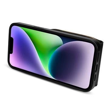 iPhone 14 Plus Alt-i-et cover med pung og rem - Sort