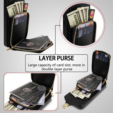iPhone 14 Plus Alt-i-et cover med pung og rem - Sort