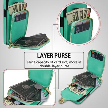 iPhone 14 Plus Alt-i-et cover med pung og rem - Mynte