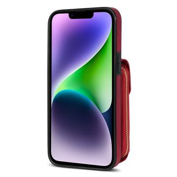 iPhone 14 Plus Alt-i-et cover med pung og rem - rød