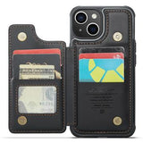 iPhone 14 Plus Caseme C22-etui RFID-kortpung - Sort