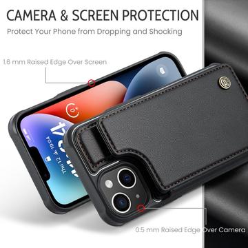 iPhone 14 Plus Caseme C22-etui RFID-kortpung - Sort