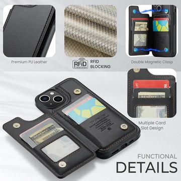 iPhone 14 Plus Caseme C22-etui RFID-kortpung - Sort