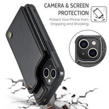 iPhone 14 Plus Caseme C22-etui RFID-kortpung - Sort