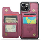 iPhone 14 Plus Caseme C22-etui RFID-kortpung - Rød
