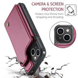 iPhone 14 Plus Caseme C22-etui RFID-kortpung - Rød