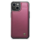 iPhone 14 Plus Caseme C22-etui RFID-kortpung - Rød