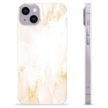 iPhone 14 Plus TPU Cover - Gylden Perle Marmor