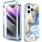 iPhone 14 Pro Ahastyle WE13 360 Beskyttelse Hybrid Cover - blå marmor