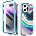 iPhone 14 Pro Ahastyle WE13 360 Beskyttelse Hybrid Cover - Farverig bølge