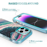 iPhone 14 Pro Ahastyle WE13 360 Beskyttelse Hybrid Cover - Farverig bølge