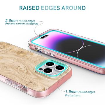 iPhone 14 Pro Ahastyle WE13 360 Beskyttelse Hybrid Cover - Guldmarmor