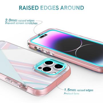 iPhone 14 Pro Ahastyle WE13 360 Beskyttelse Hybrid Cover - Pastel marmor