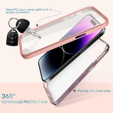 iPhone 14 Pro Ahastyle WE13 360 Beskyttelse Hybrid Cover - Lilla marmor