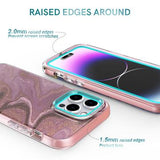 iPhone 14 Pro Ahastyle WE13 360 Beskyttelse Hybrid Cover - Lilla marmor