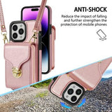 iPhone 14 Pro Alt-i-et cover med pung og rem - Rødguld