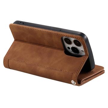 iPhone 14 Pro-cover med pung og magnetisk lås - brun