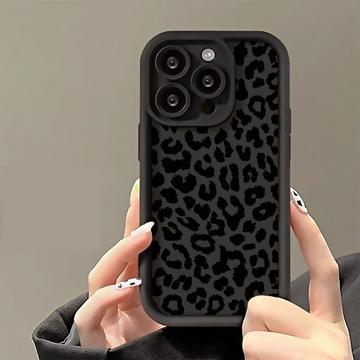 iPhone 14 Pro TPU-cover med leopardprint - sort