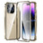 iPhone 14 Pro Magnetisk Cover med Hærdet Glas - Guld