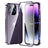 iPhone 14 Pro Magnetisk Cover med Hærdet Glas - Lilla