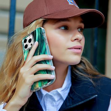 iPhone 14 Pro Max Ahastyle WE13 360 Beskyttelse Hybrid Cover - Grøn marmor