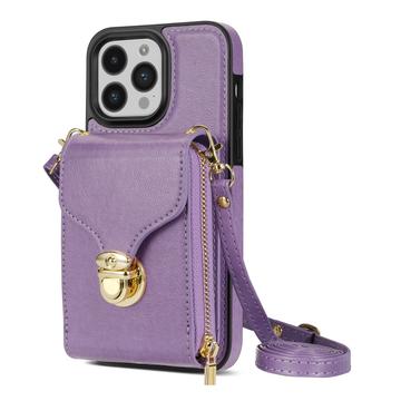 iPhone 14 Pro Max Alt-i-et cover med pung og rem - Lilla