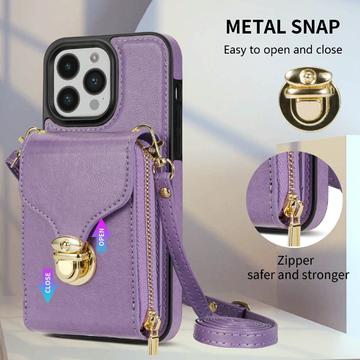 iPhone 14 Pro Max Alt-i-et cover med pung og rem - Lilla