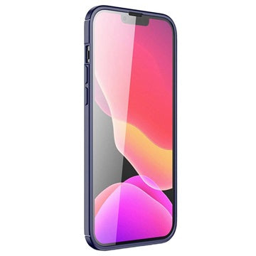 iPhone 14 Pro Max Børstet TPU Cover - Karbonfiber - Blå