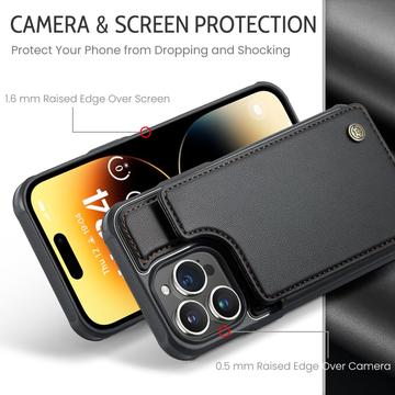 iPhone 14 Pro Max Caseme C22-etui RFID-kortpung - Sort