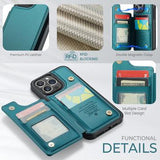 iPhone 14 Pro Max Caseme C22-etui RFID-kortpung - Grøn