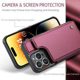 iPhone 14 Pro Max Caseme C22-etui RFID-kortpung - Rød