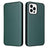 iPhone 14 Pro Max Flip Cover - Karbonfiber - Grøn