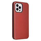 iPhone 14 Pro Max Flip Cover - Karbonfiber - Orange