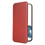 iPhone 14 Pro Max Flip Cover - Karbonfiber - Orange