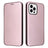 iPhone 14 Pro Max Flip Cover - Karbonfiber - Rødguld